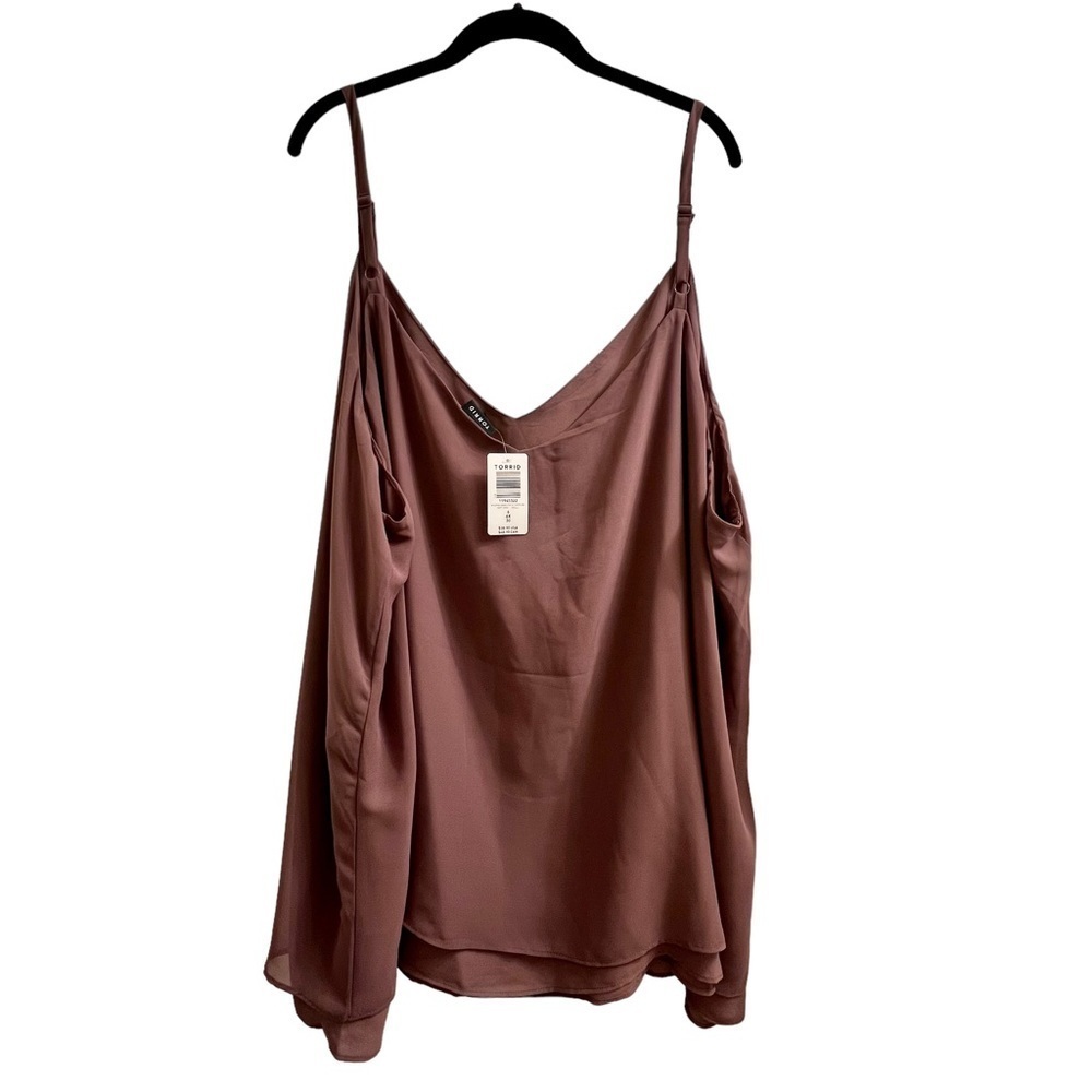 Torrid Women's Tank Top 6X Taupe V-Neck Spaghetti Straps Lined NWT